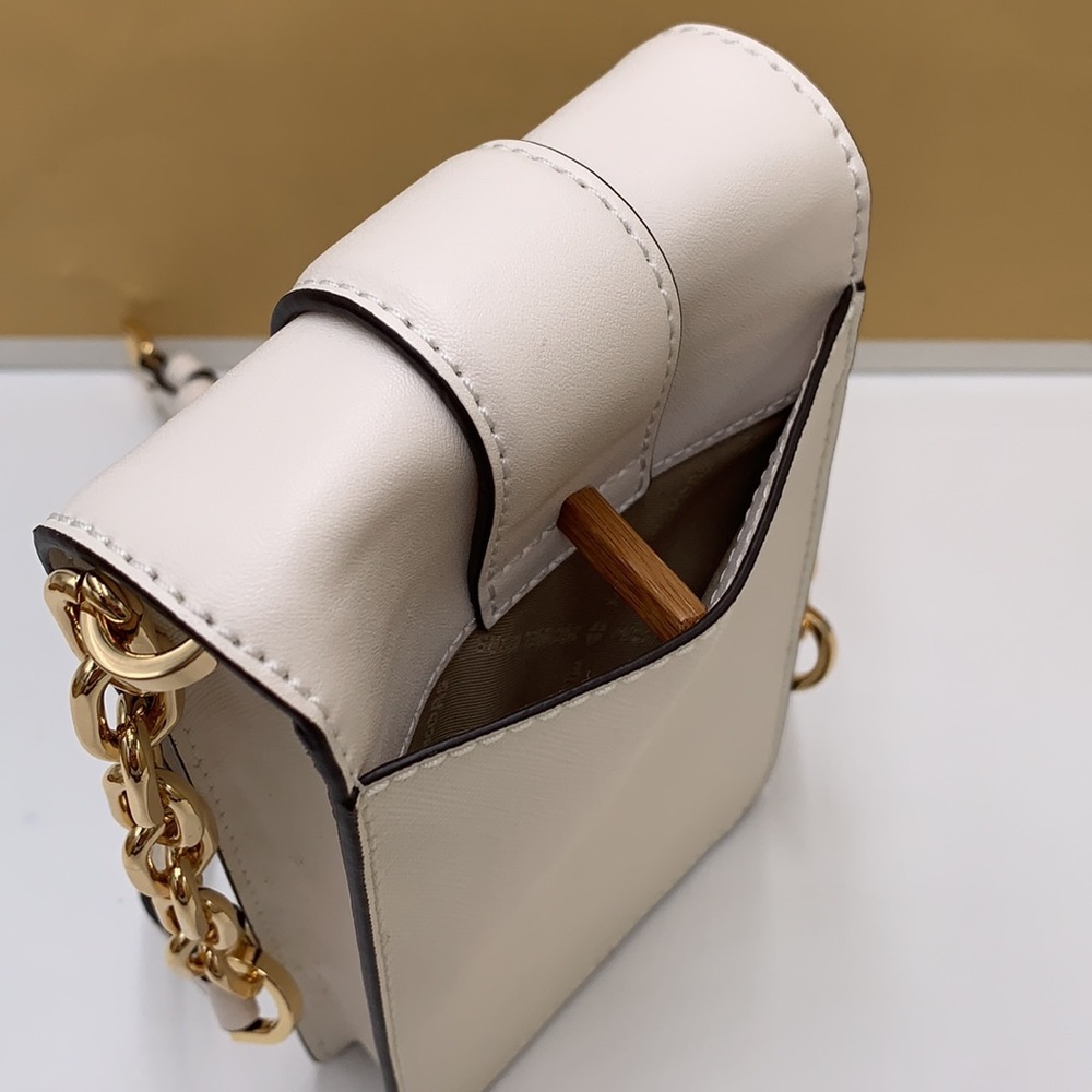 NWT MICHAEL KORS CARMEN SMALL NORTH SOUTH PHONE XBODY OPTIC WHITE COLOR - Picture 11 of 16